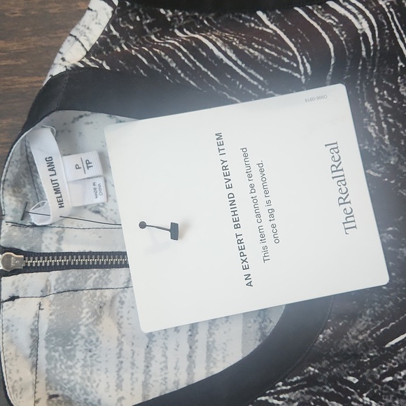 HELMUT LANG method tank black+white abstract side zip tunic sleeveless silk top - Picture 4 of 7